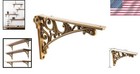Premium 12 Inch Antique Brass Brackets - Ideal For Vintage Diy Shelving Projects