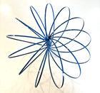 Magic Flow Ring Kinetic Toy Blue Metal Toroflux Spring Fidget Desk Toy Used