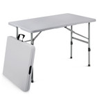 4ft Grey Portable Folding Home Heavy Duty Plastic Table Camping Picnic Desk