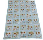 Vintage Baby Blanket Quilt Teddy Bears Blue Rectangle 56 x42  Boy   Girl Bear
