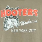 Hooters Manhattan New York City Owl Crew Neck Brown Adults Man Tshirt Tee