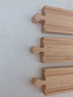 Lot Of 3 Long Straight Wooden Train Track Pieces - Genuine Brio 
