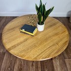 Vintage Mcm Solid Oak Coffee Table W  Spider Base