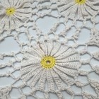 Handmade Hand Crocheted White Yellow Daisy Doily Approx  22 