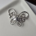 Fashion Jewelry Aurora Borealis Rhinestone Silver Tone Butterfly Brooch Pin