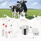 Electric Cow Milker Pulsation Cow Milking Machine With Stainless Steel Bucket