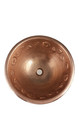 17  Round Copper Bathroom Sink - Floral By Soluna Matte Copper Rolled Rim