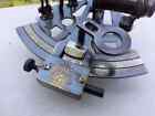 Antique Collectible Nautical Brass Working German Marine Sextant W  Wooden Box