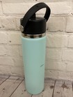Hydro Flask 24 Oz Insulated Bottle Wide Mouth Flex Straw Lid Handle Dew Green