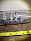 Antique Vintage  ship In A Bottle Nautical Maritime Folk Art Decor 11    Long