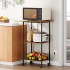 Microwave Cart Rolling Kitchen Storage Utility Shelf Coffee Station Trolley New