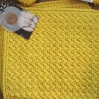  3 handmade Crochet 100  Cotton Dishcloths Or Washcloths limone-bright Yellow