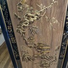 Drexel Flip Top Serving Sideboard Bar  Chinoiserie Style Black Lacquer