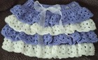 Handmade Crochet Baby Ruffled Skirt White And Purple