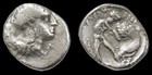 Herakles Wrestling Nemean Lion athena Helmeted  Tarentum  Calabria Silver Coin