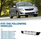 Front Bumper Cover Grille Black Lower Fit 2009-2010 Toyota Corolla Sedan 4-door