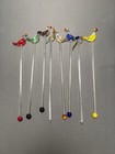 Vtg Lot Of 24 Glass Cocktail Swizzle Sticks Drink Stirs