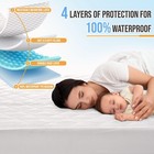 Waterproof Mattress Pad Cooling Breathable Protector Deep Pocket Mattress Topper
