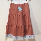 Skirt Girls Xl 14 16 Maxi Rust Ruffle Tier 100  Cotton Boho Mom And Pop s Kids