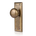 2 Pack Vintage Antique Brass Dummy Door Knobs - Single Sided Interior Handles