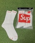 Supreme hanes Crew Socks Authentic White 4 Pack Size 6-12 Fast Free Shipping     
