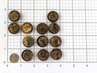 Vintage Lot Of 12 Decorative Button Covers - Glittery Centers