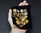 Tiger Eye Rune Stone Set Of 25   Velvet Storage Pouch  elder Futhark Runes 