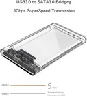 2 5  External Hard Drive Enclosure  Sata To Usb 3 1 Tool-free Transparent 