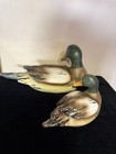 Napco Driftwood Shaped Resin Duck Decoy Statue Set Of 2