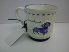 Dwell Studio Dachshund Mug Blue White Ceramic Doxie