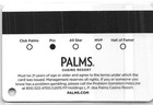 Palms Casino - Las Vegas  Nv - 17th Issue Slot Card  c 2014