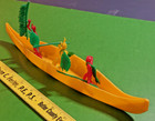 Vintage Mpc Large Indian War Canoe With All Figures   Weapons     