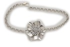 Women Silver Boot Chain Western Shoe Bracelet Anklet Fun Rose Flower Bling Charm