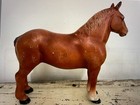 Vintage Hubley Cast Iron Chestnut Brown Percheron Draft Horse Door Stop
