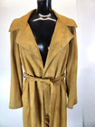 Vtg Golden Tan Suede Long Trench Coat Jos N  Neel 70 s-80 s