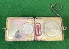 Vintage 1900s Charmant Inc Makeup Powder Metal Travel Pouch Rosebud Cc900