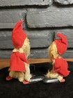     pair Of Vintage Swedish Mcm Wood Tomte Christmas Elf Gnome Figures     