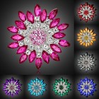 Rhinestone Crystal Flower Wedding Bridal Bouquet Brooch Pin Jewelry Gift