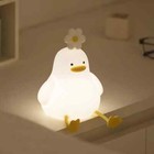 Flower Duck Night Light Rechargeable Cute Touch Lamp For Bedrooms Children Gifts