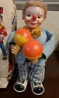 Vintage Nomura Wind Up Musical Clown Litho Tin Toy Japan 1950s Working Orig Box