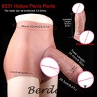 Huge Realistic Hollow Pants Silicone High Waist Penis Sleeve Panties Men Extend 