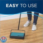 Bissell Easy Sweep Compact Carpet And Floor Sweeper  2484a  Teal