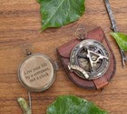 Engraved Brass Working Sundial Compass  Vintage Pocket Navigation Tool