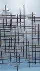 Mid-century Modern Style Abstract Metal Wall Art Geometric Skyline Grid 34 x30 