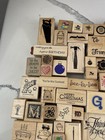 Vtg Mixed Themes Wood Rubber Stamp Lot 