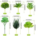 Green Succulent Plants  6pcs Mini Fake Succulents Plants For Diy Crafting Hom   