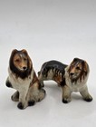 Vintage Porcelain Border Collie Lassie Figurines Set Of 2 Made In Japan