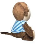 Carter   s Child Of Mine Brown Monkey In Blue Striped Shirt Plush Rattle Stuffed