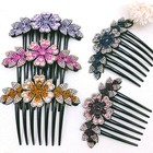 Ladies Rhinestone Crystal Wedding Flower Hair Comb Clip Hairpin Bridal Jeweller   