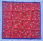 Japanese Cotton Furoshiki Wrapping Cloth Textured Red Floral